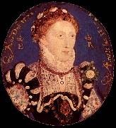 Nicholas Hilliard Portrait MIniature of Elizabeth I oil painting artist